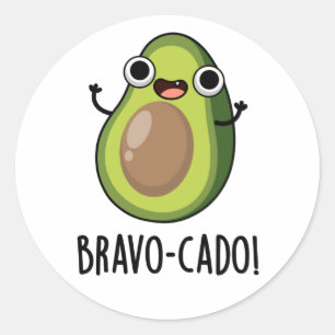 Pegatina Redonda Bravo-cado Funny Aguacate Pun