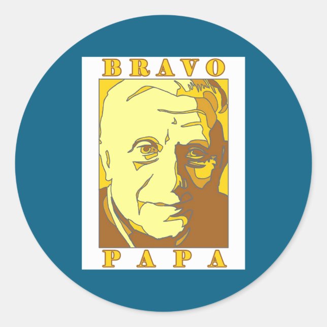 Pegatina Redonda Bravo Papa New Pe Benedict Xvi  (Anverso)