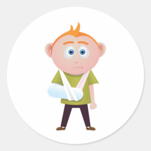 Pegatina Redonda Brazo quebrado