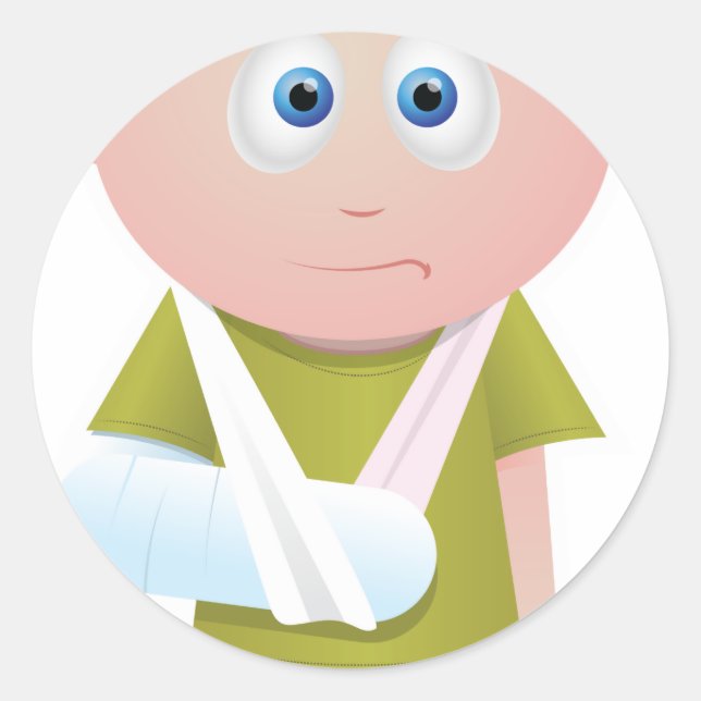 Pegatina Redonda Brazo roto (Anverso)