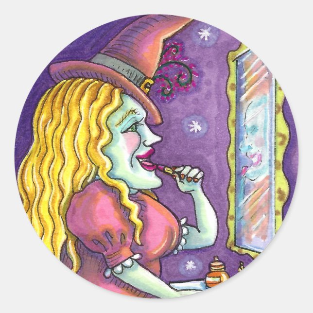 PEGATINA REDONDA BRAZOS DE LÍPSTICK, PERFUME Y NAIL POLACO, DIVERSI (Anverso)