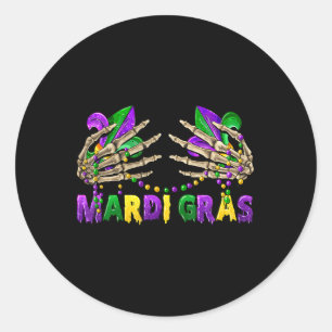 Pegatina Redonda Breasthirt Mardi Gras 2025 Camisas divertidas Band