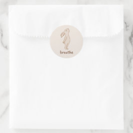 Pegatina redonda Breathe Bunny