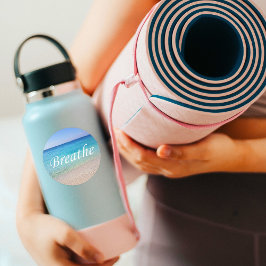 Pegatina Redonda Breathe Caimán Islands Relaxing Beach Reminder