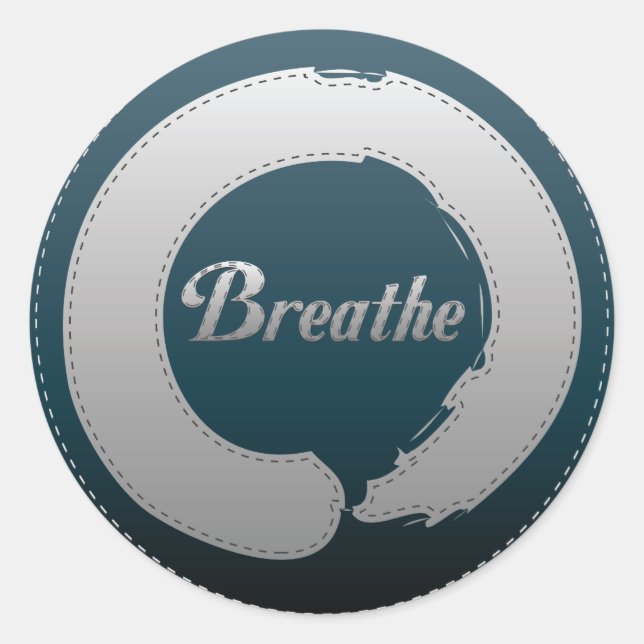 Pegatina Redonda Breathe Enso Stitch (Anverso)