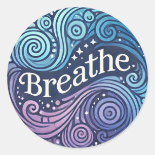 Pegatina Redonda Breathe Whimsical