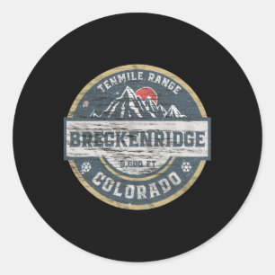 Pegatina Redonda Breckenridge Colorado Cordillera Tenmile Montaña R