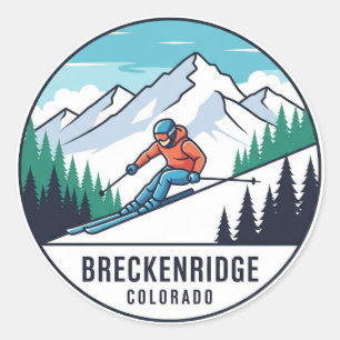 Pegatina Redonda Breckenridge Colorado Skip Travel