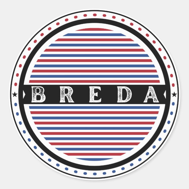 Pegatina Redonda Breda City Pride Emblem – Dutch Identity (Anverso)