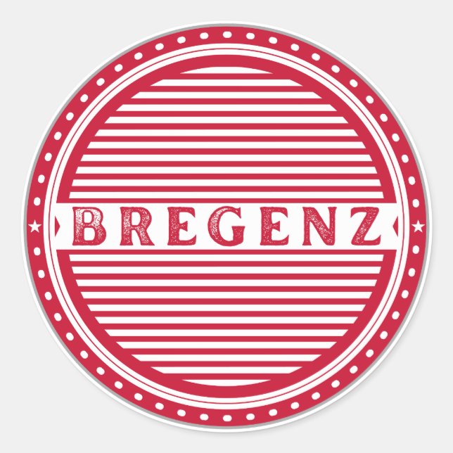 Pegatina Redonda Bregenz City Pride Emblem – Austria Identity (Anverso)