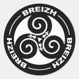 Pegatina Redonda Breizh Triskel