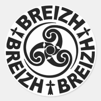 Pegatina Redonda Breizh Triskel