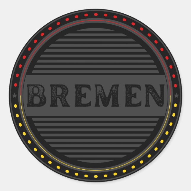 Pegatina Redonda Bremen City Pride Emblem – German Identity (Anverso)