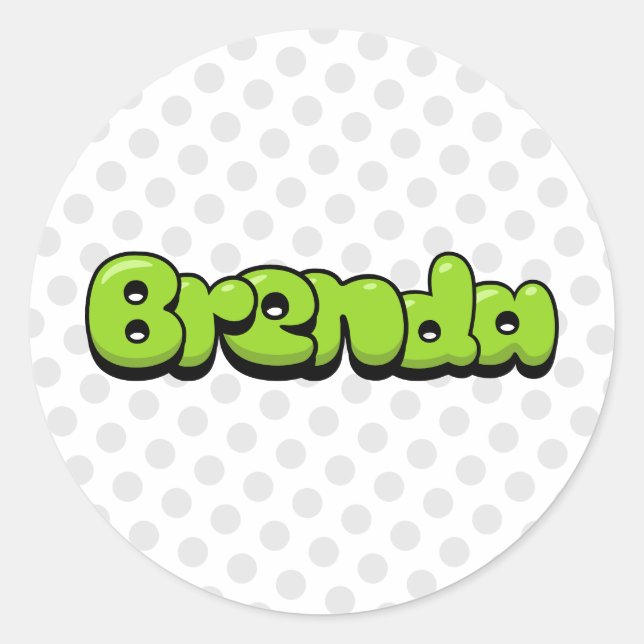 Pegatina Redonda Brenda (Anverso)