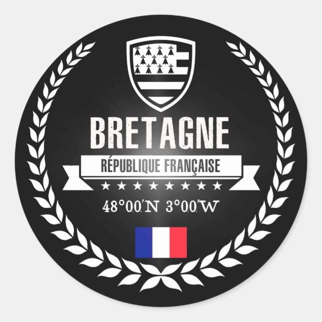 Pegatina Redonda Bretagne (Anverso)