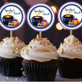 Pegatina Redonda Brewing A Baby_ Spooky n Sweet