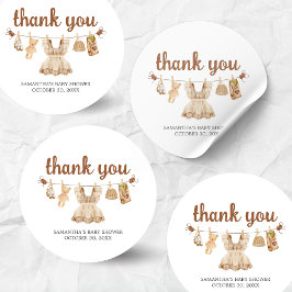 Pegatina Redonda Brewing Coffee Baby Shower