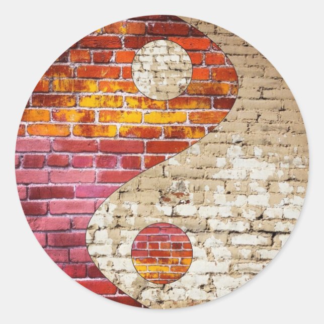 Pegatina Redonda Brick Yin Yang Stickers (Anverso)