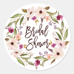 Pegatina Redonda Bridal Floral Fantástica y caprichosa