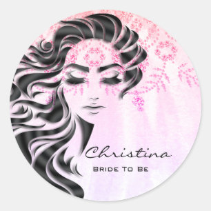 Pegatina Redonda Bridal Shower Sweet 16th Makeup Princess Royal Pin