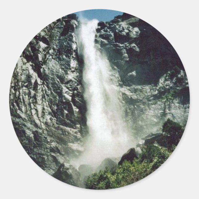 Pegatina Redonda Bridalveil Falls-Yosemite (Anverso)