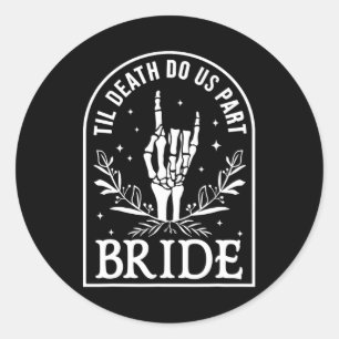 Pegatina Redonda Bride Groom Boda Compromiso Halloween Pareja Mamáe