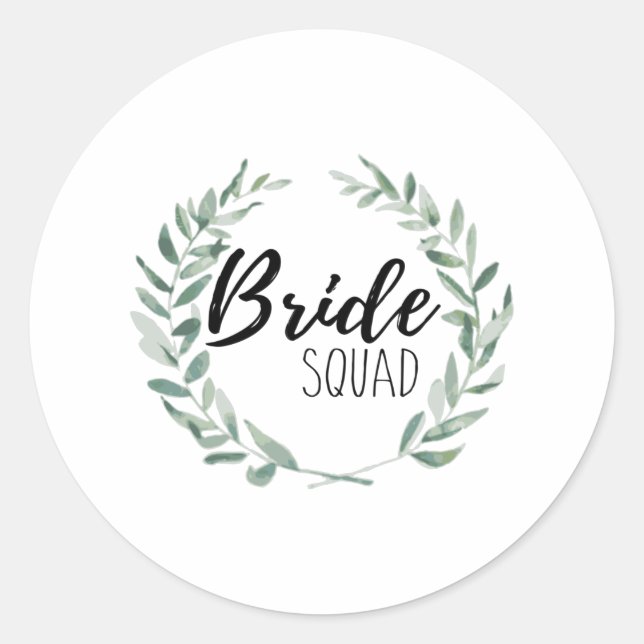 Pegatina Redonda Bride Squad (Anverso)