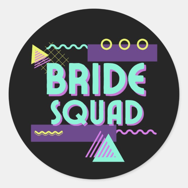 Pegatina Redonda Bride Squad personalizado botón de soltera de los  (Anverso)