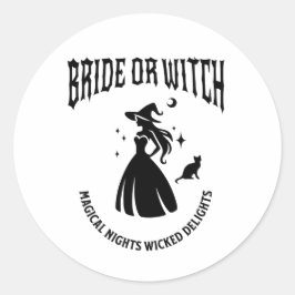 Pegatina Redonda bride witch mystical bachelorette party