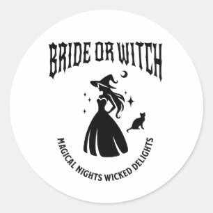 Pegatina Redonda bride witch mystical bachelorette party
