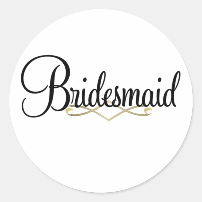 Pegatina Redonda Bridesmaid (Anverso)