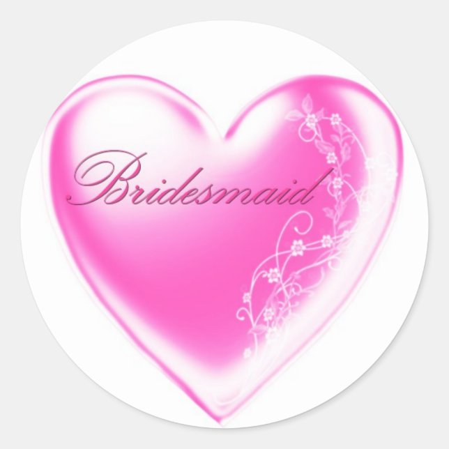 Pegatina Redonda Bridesmaid (Anverso)
