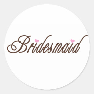 Pegatina Redonda Bridesmaid Classy Browns