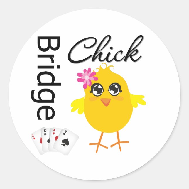 Pegatina Redonda Bridge Chick (Anverso)
