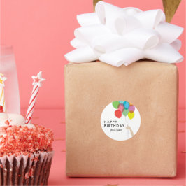 Pegatina Redonda Bright Balloons Happy Birday