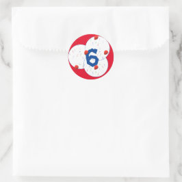 Pegatina Redonda Bright Balones y Confetti Cumpleaños