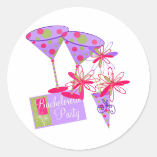Pegatina Redonda Bright Colours Bachelorette Party