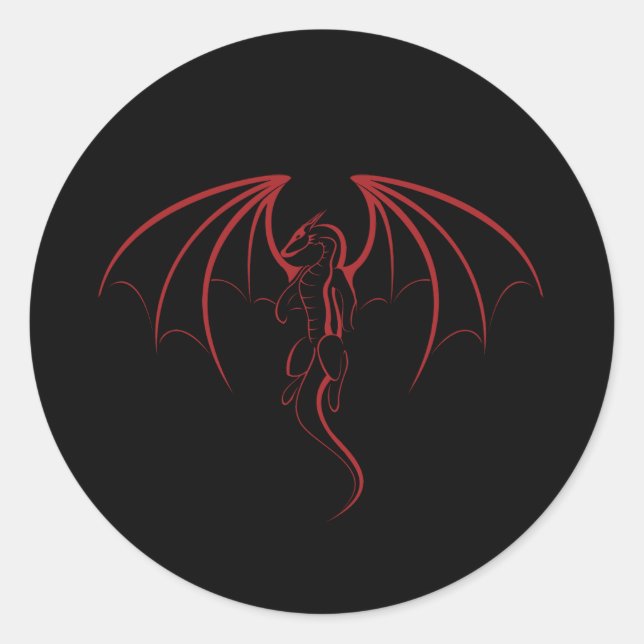 Pegatina Redonda Bright Crimson Red Myththagon Emblem (Anverso)