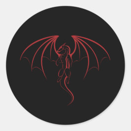 Pegatina Redonda Bright Crimson Red Myththagon Emblem