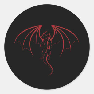 Pegatina Redonda Bright Crimson Red Myththagon Emblem