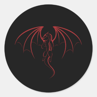 Pegatina Redonda Bright Crimson Red Myththagon Emblem
