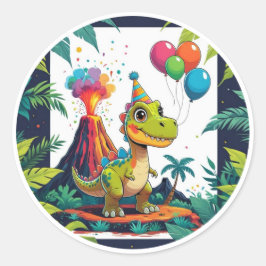 Pegatina Redonda Bright Dino Sticker
