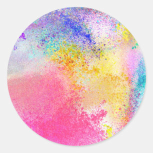 Pegatina Redonda Bright Paint Splatter Trendy Classic Round Pegatin