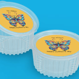 Pegatina Redonda Bright Rainbow Butterly | Aqua | Azul | NARANJA