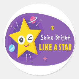 Pegatina Redonda Brilla como una estrella