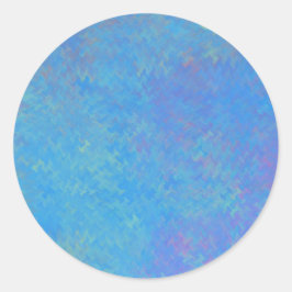 Pegatina Redonda Brillante Ceruleña Azul Marcado Artsy