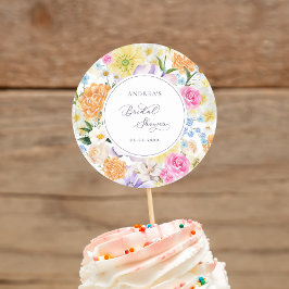 Pegatina Redonda Brillante Jardín Floral Primavera Veraniego Ducha 