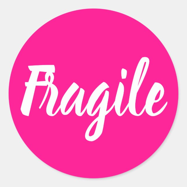 Pegatina Redonda Brillante rosa frágil negocio moderno (Anverso)