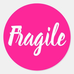 Pegatina Redonda Brillante rosa frágil negocio moderno