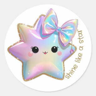Pegatina Redonda brillar como una estrella